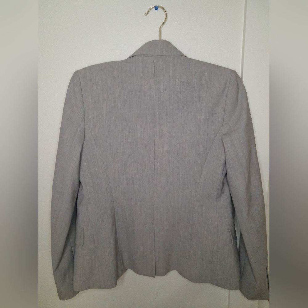 Theory Gray Wool Blend One-Button Blazer Women's Size 4 Fitted Jacket - Picture 4 of 5